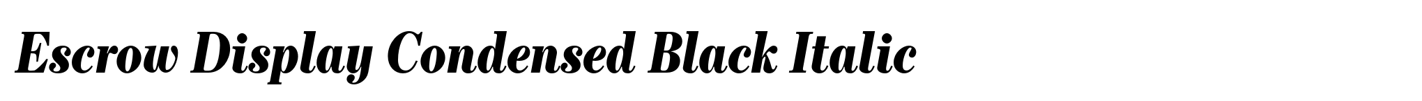 Escrow Display Condensed Black Italic image